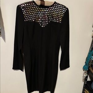 Chic Black Dress with Vibrant Accents